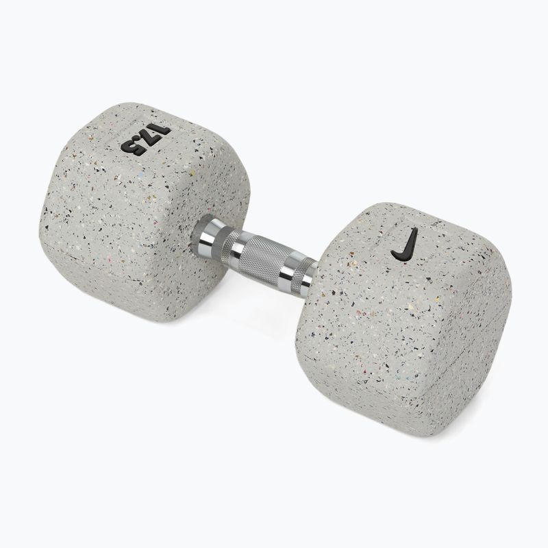 Pogumovaná činka Nike Strength Grind Hex Dumbbell 17,5 kg wolf grey