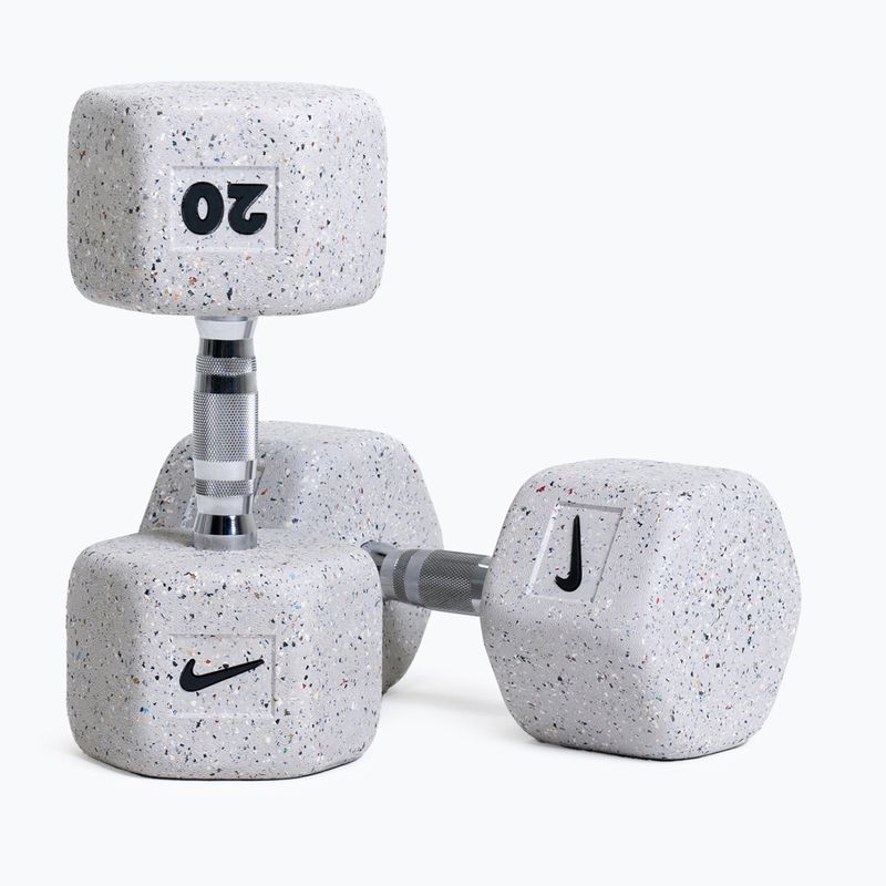 Pogumovaná činka Nike Strength Grind Hex Dumbbell 20 kg wolf grey 5