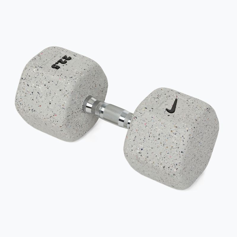Pogumovaná činka Nike Strength Grind Hex Dumbbell 22,5 kg wolf grey