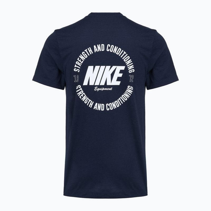 Pánské tréninkové tričko Nike Strength S&C Dri-Fit navy/white 2