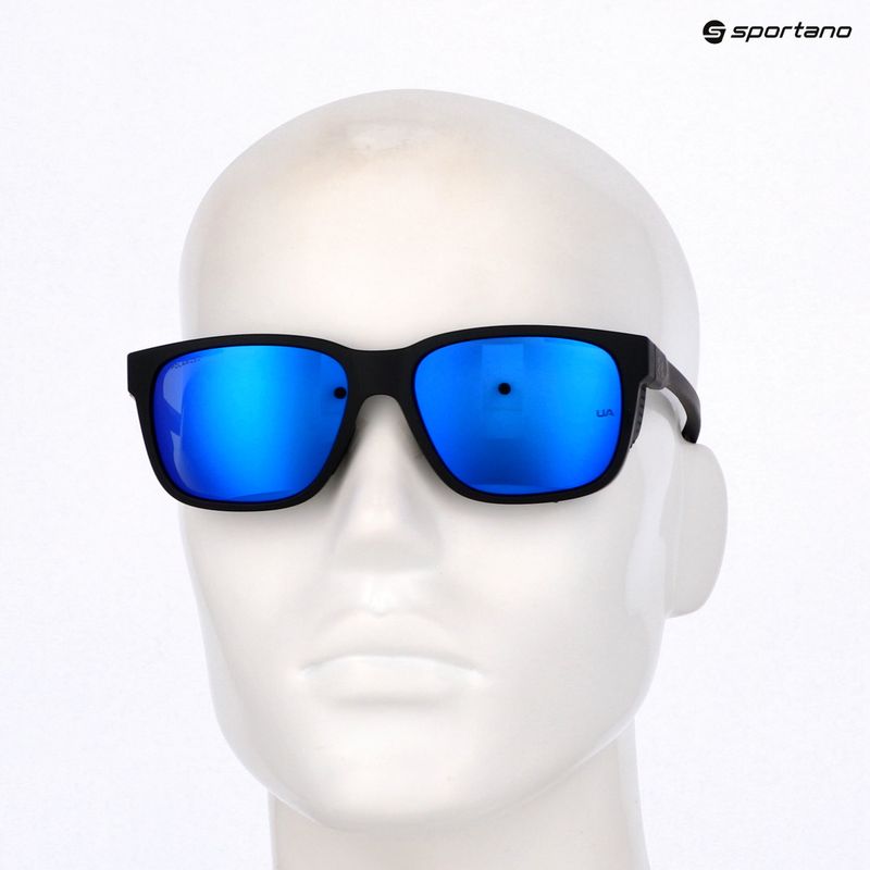 Pánské sluneční brýle Under Armour Glacial matte black/grey blue mirror silver polarized o 10