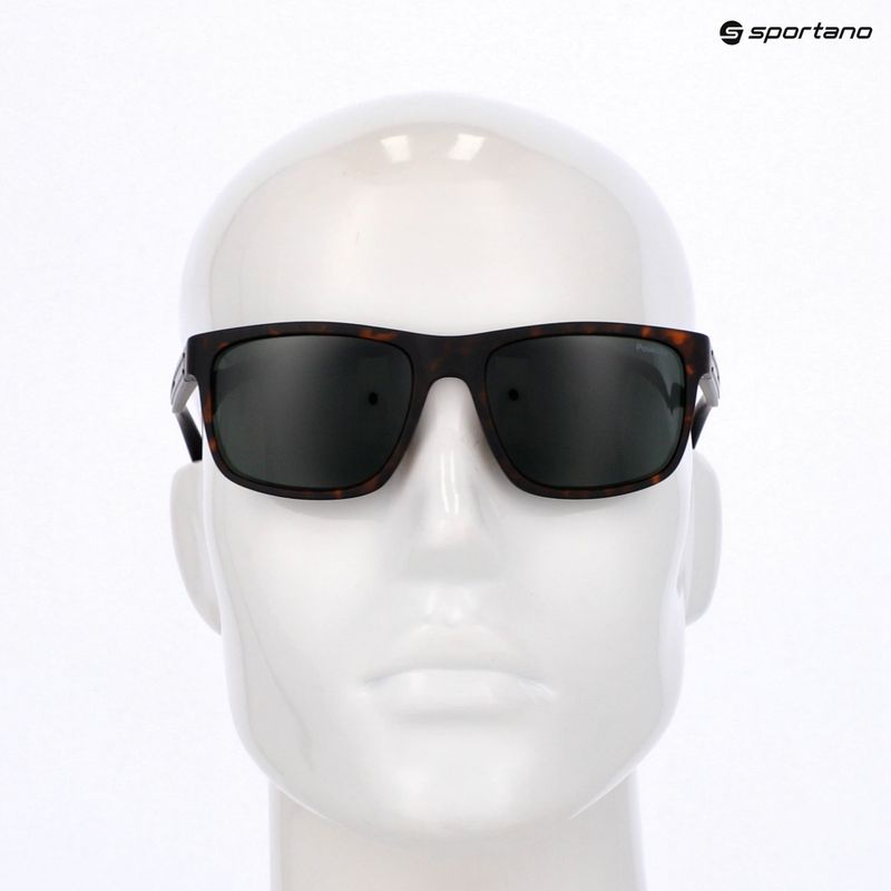 Pánské sluneční brýle Polaroid PLD 2157/S matte brown havana/green polarized 9