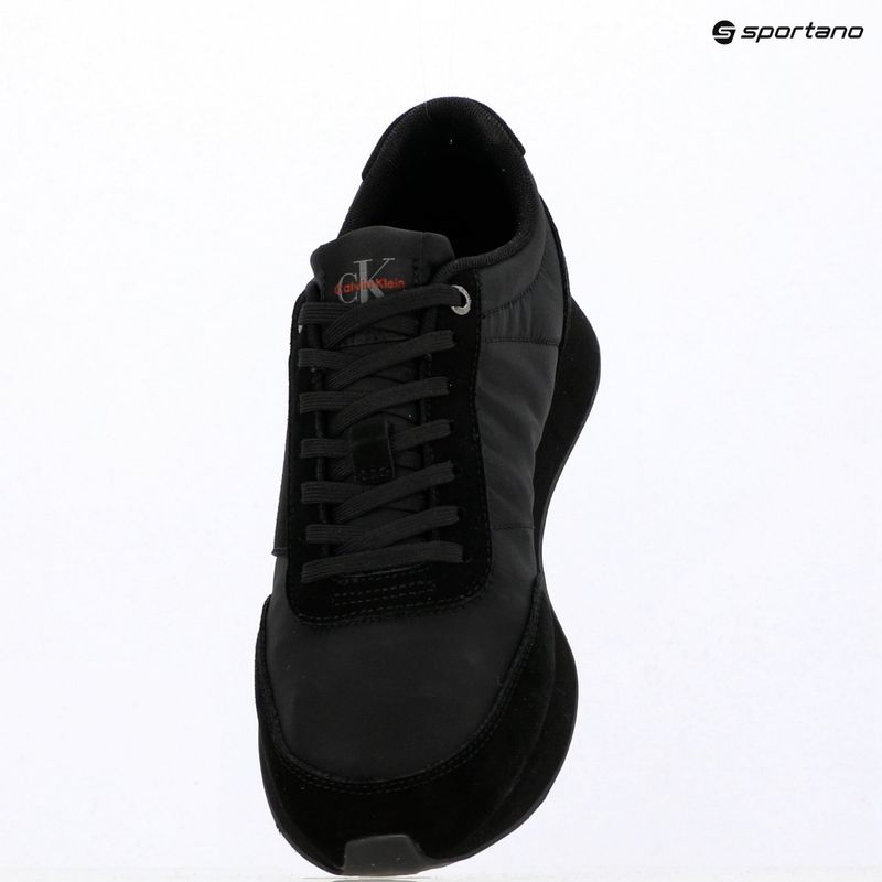 Pánské boty Calvin Klein HM0HM02212 Retro Runner Bans Leather Suede triple black/adrenaline rush 9