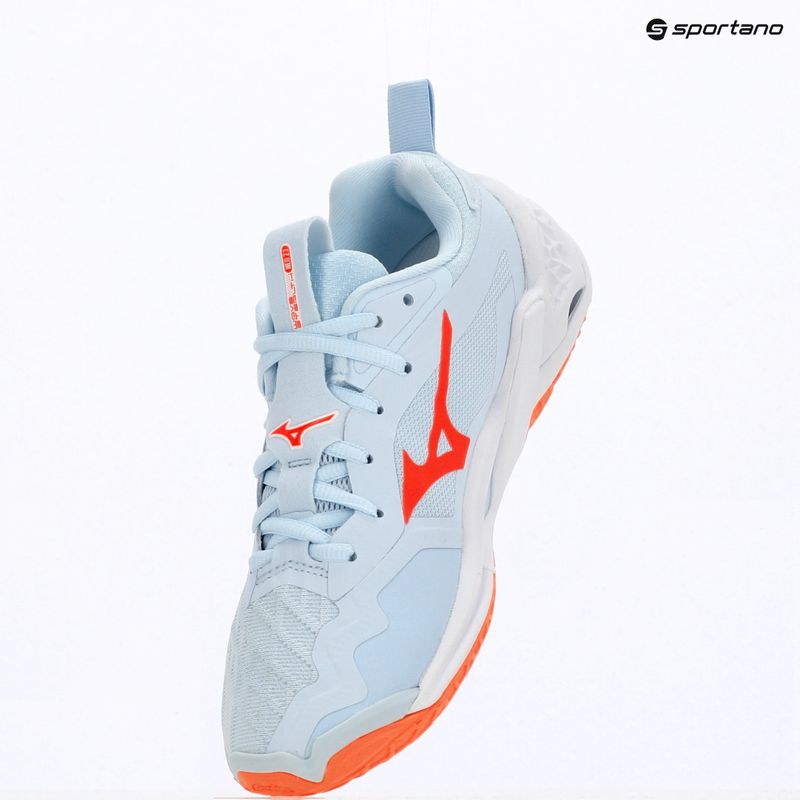 Dámské házenkářské boty Mizuno Wave Stealth Neo 2.1 blue finch/lava orange/white 9