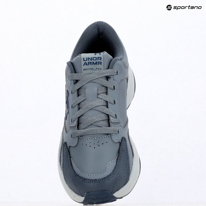Pánské tréningové boty Under Armour Edge Leather gravel/blue fog/blackout navy 9