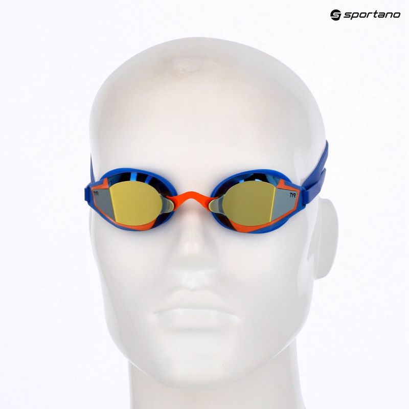 Plavecké brýle TYR Stealth-X Performance Mirrored navy/gold 6