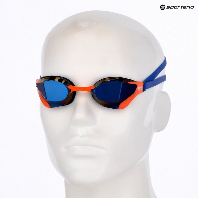 Plavecké brýle TYR Tracer-X RZR Mirrored blue/orange 6