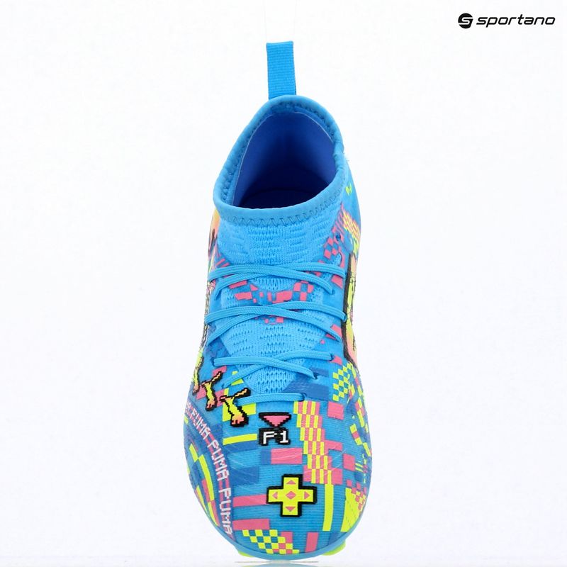Dětské kopačky PUMA Future 9 Match Advanced Level FG/AG Jr puma white/blue glimmer/pink glimmer/yellow alert 16