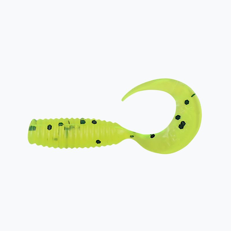 Měkká návnada Relax Twister VR1 Standard 8 ks. Chartreuse / Black Glitter VR1-TS