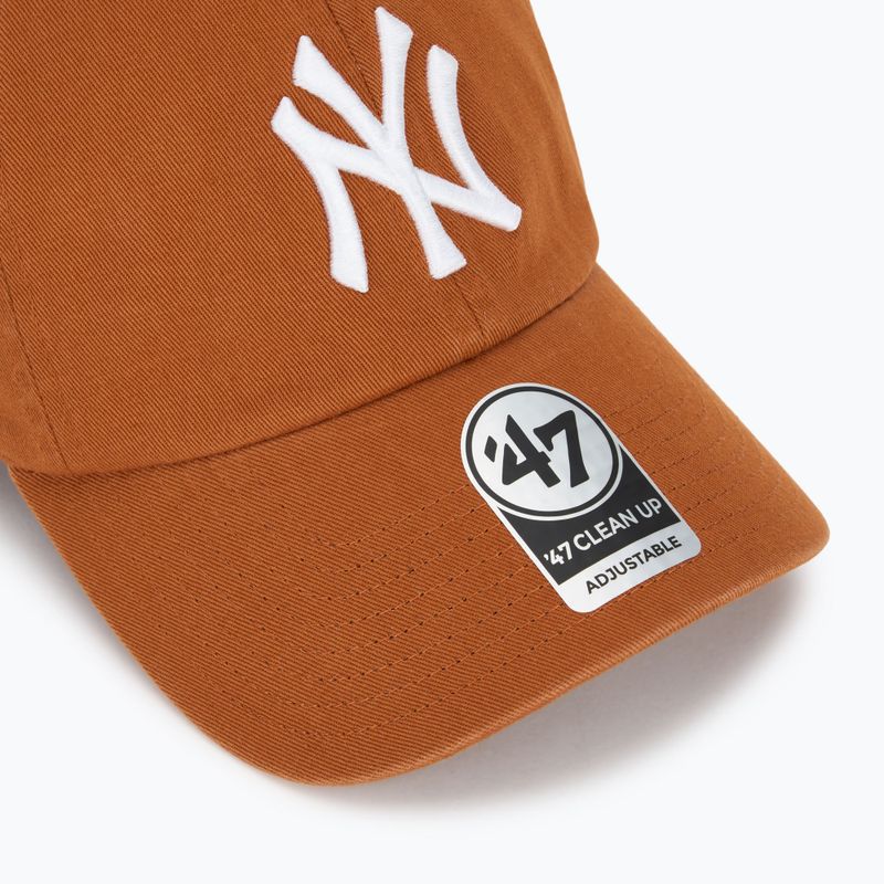 Kšiltovka 47 Brand MLB New York Yankees CLEAN UP burnt orange  3