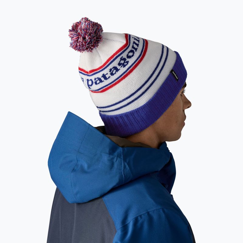 Patagonia Powder Town zimní čepice park stripe / viking blue 11