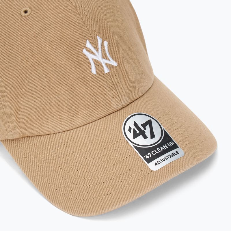 Kšiltovka 47 Brand MLB New York Yankees Base Runner CLEAN UP khaki 3