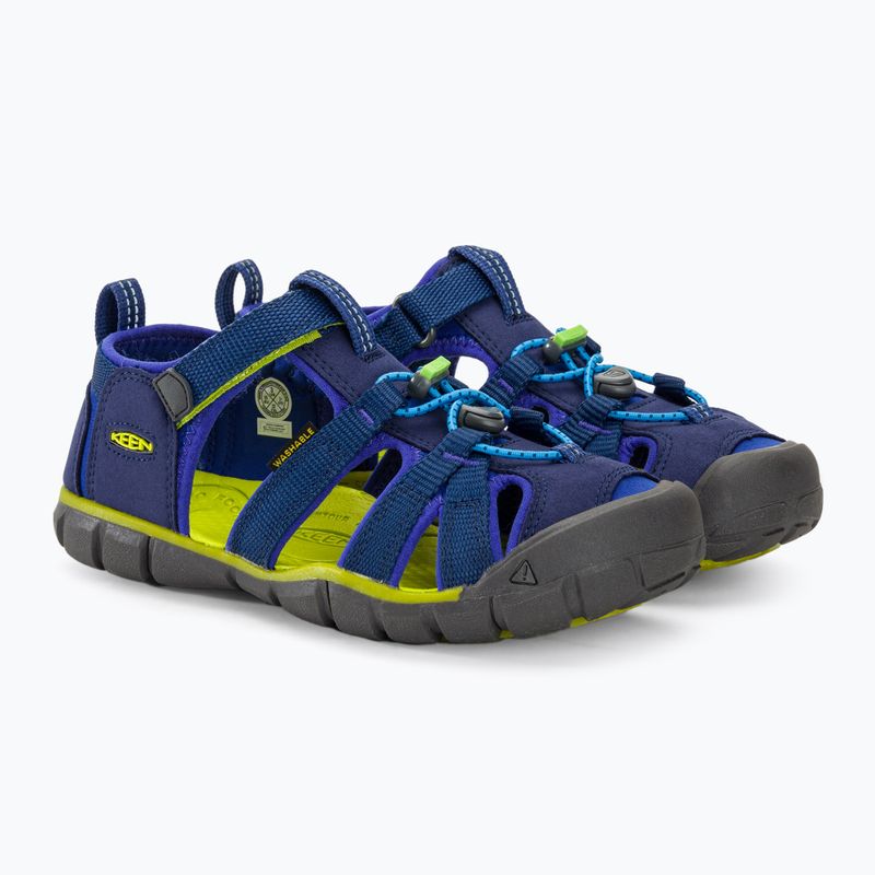 Juniorské sandály KEEN Seacamp II CNX blue depths/chartreuse 4