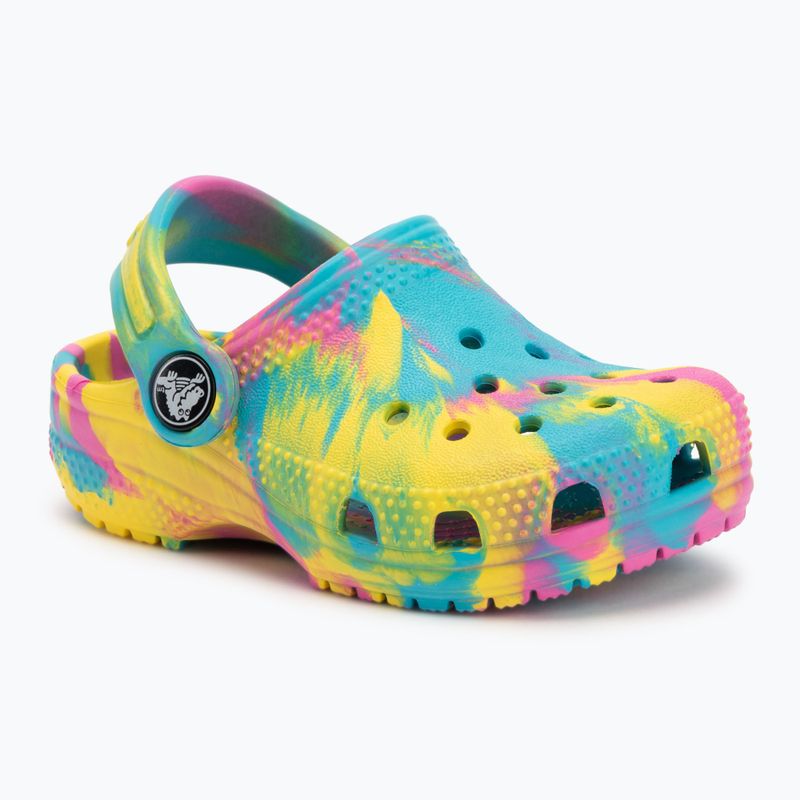 Dětské nazouváky Crocs Classic Marbled Clog Toddler digital aqua/multi 2