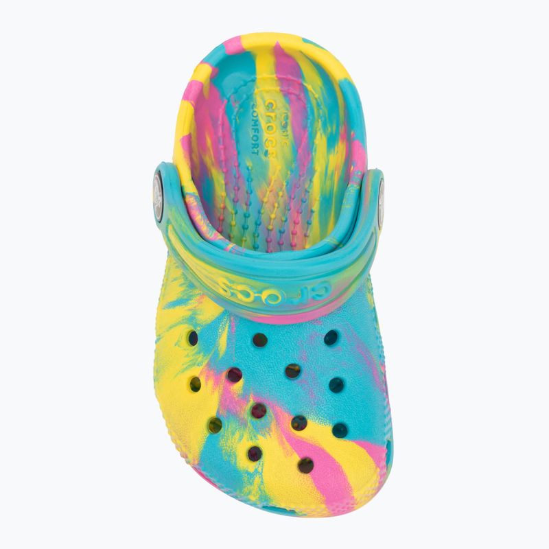 Dětské nazouváky Crocs Classic Marbled Clog Toddler digital aqua/multi 6