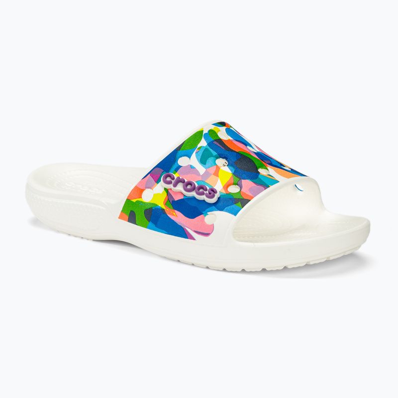 Nazouváky  Crocs Classic Crocs Bubble Block Slide white/multi