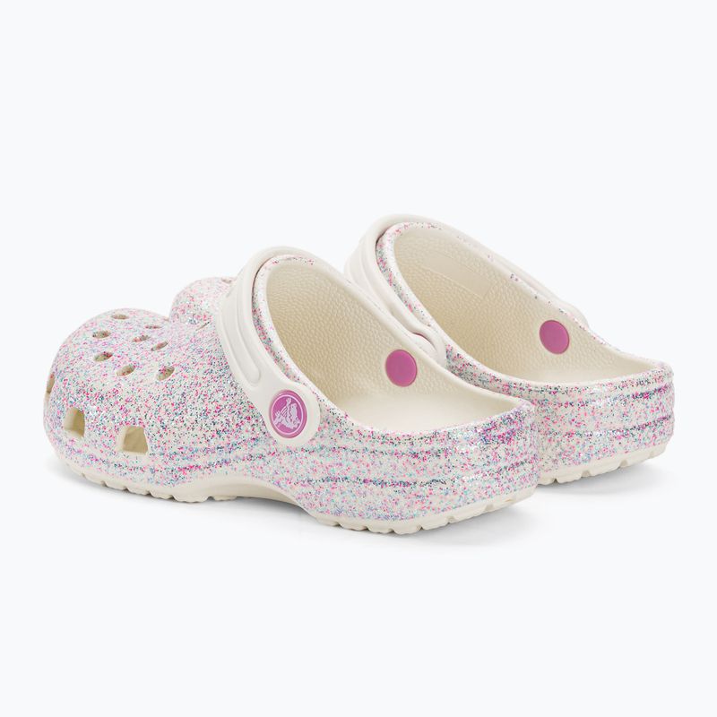 Crocs Classic Glitter Clog dětské žabky bianco sporco 4