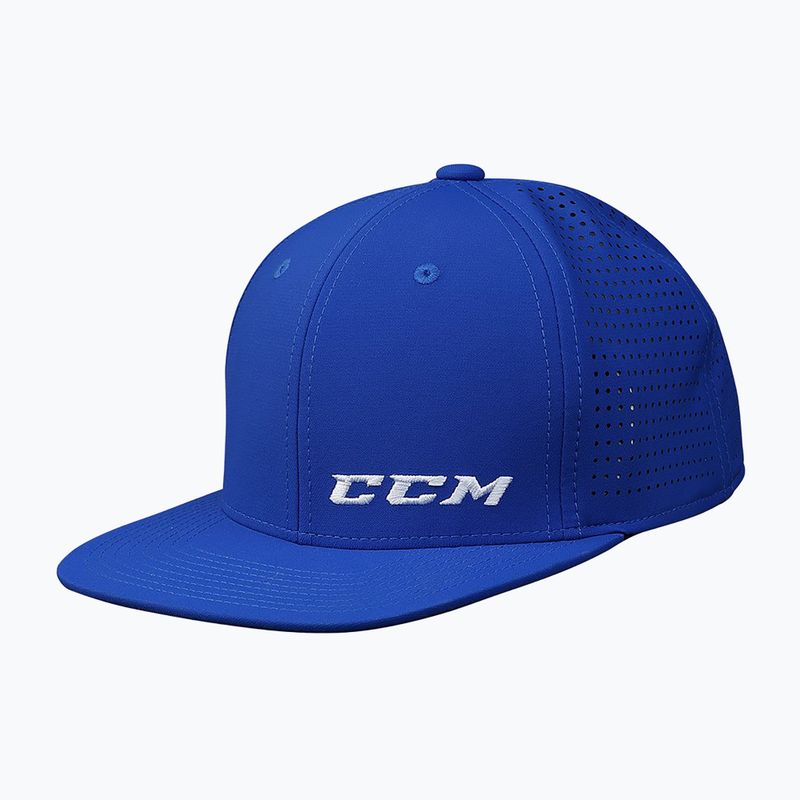 Dětská baseballová čepice CCM Small Logo Flat Brim YTH royal