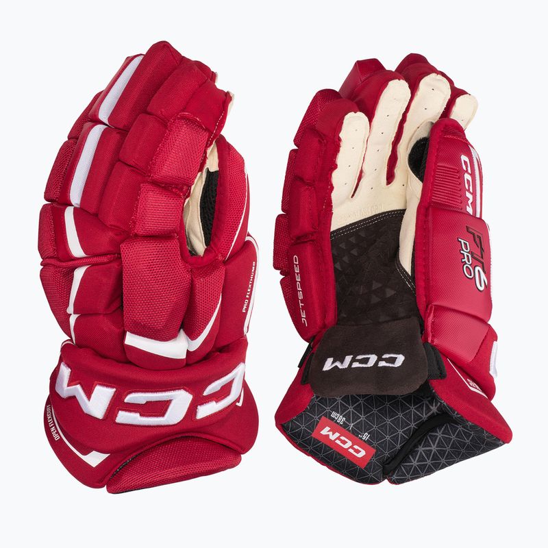 Hokejové rukavice  CCM JetSpeed FT6 Pro SR red/white