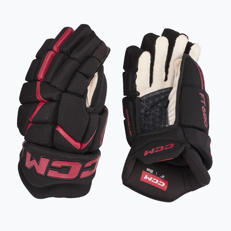 Hokejové rukavice  CCM JetSpeed FT680 SR black/red