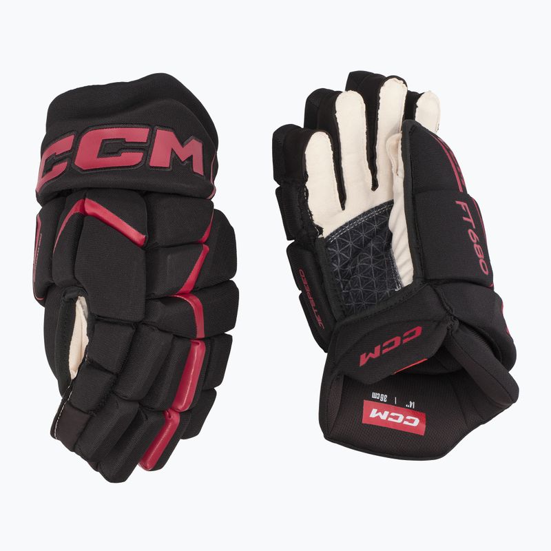 Hokejové rukavice  CCM JetSpeed FT680 SR black/red