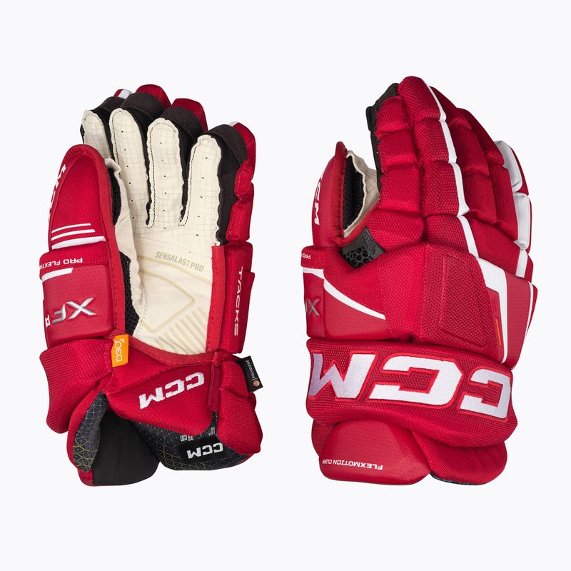 Hokejové rukavice CCM Tacks XF Pro SR red/white
