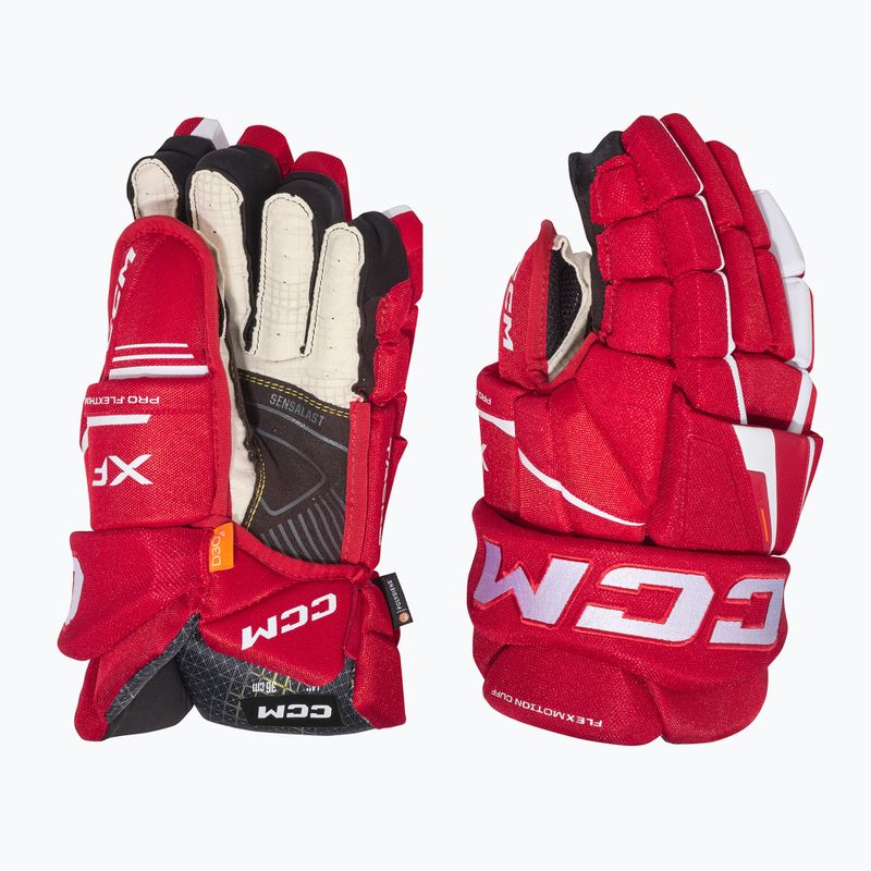 Hokejové rukavice CCM Tacks XF SR red/white