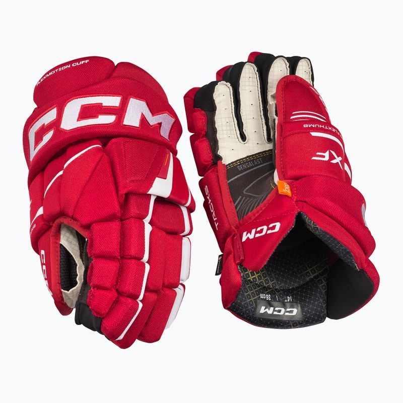 Hokejové rukavice CCM Tacks XF SR red/white 2
