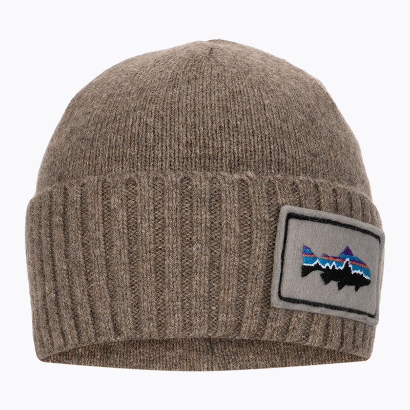 Patagonia Brodeo Beanie fitz roy trout patch/ash tan trekingová čepice 2