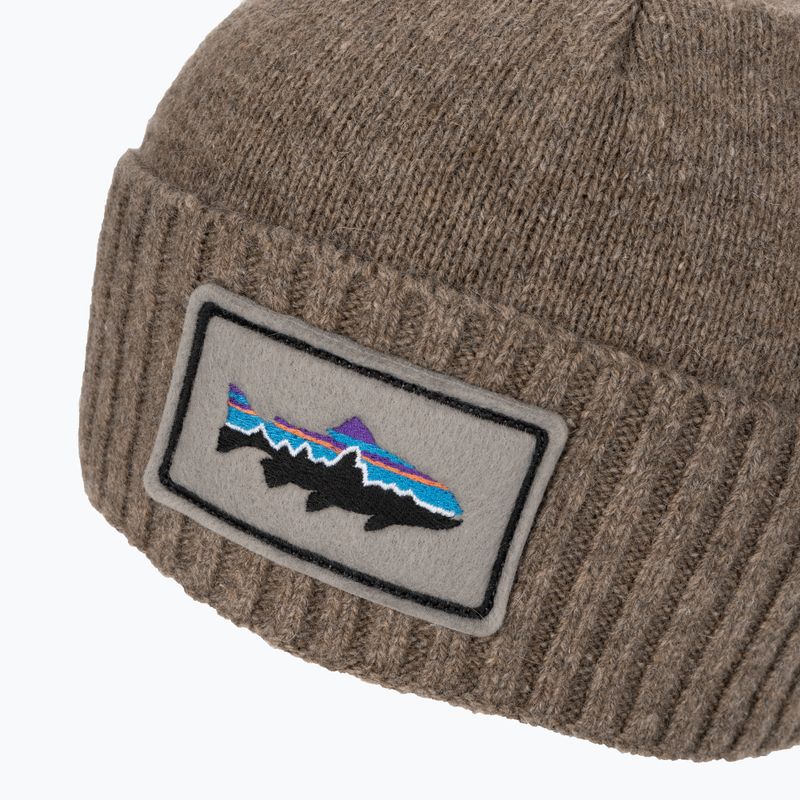 Patagonia Brodeo Beanie fitz roy trout patch/ash tan trekingová čepice 4