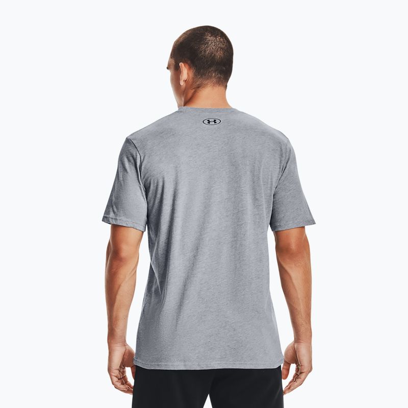 Pánské tréninkové tričko Under Armour Sportstyle Left Chest SS steel light heather/black 2