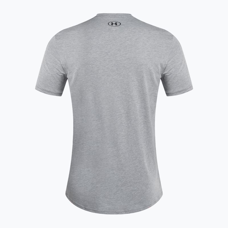 Pánské tréninkové tričko Under Armour Sportstyle Left Chest SS steel light heather/black 5