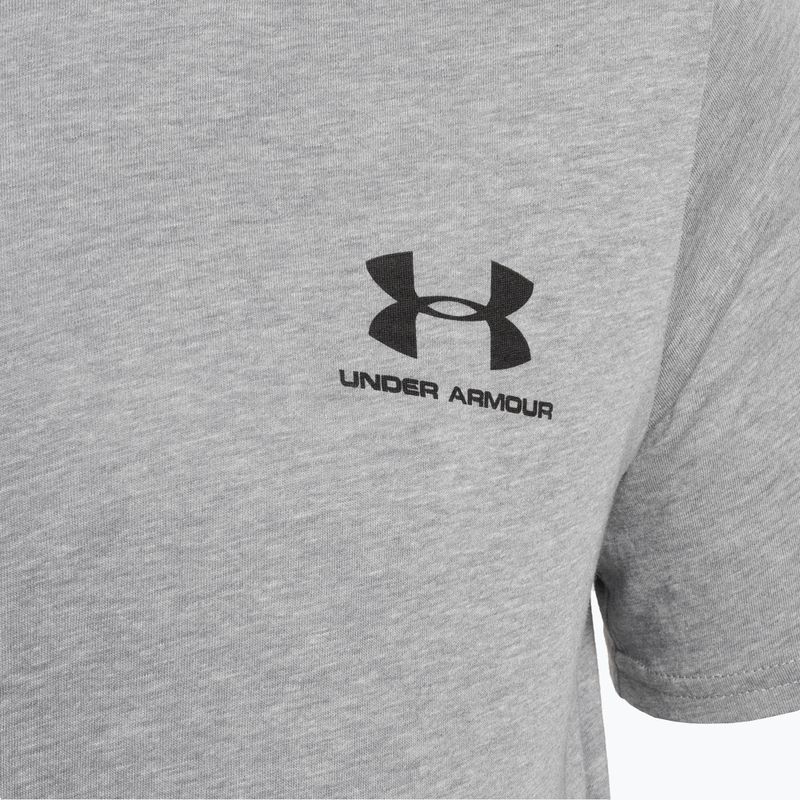 Pánské tréninkové tričko Under Armour Sportstyle Left Chest SS steel light heather/black 6