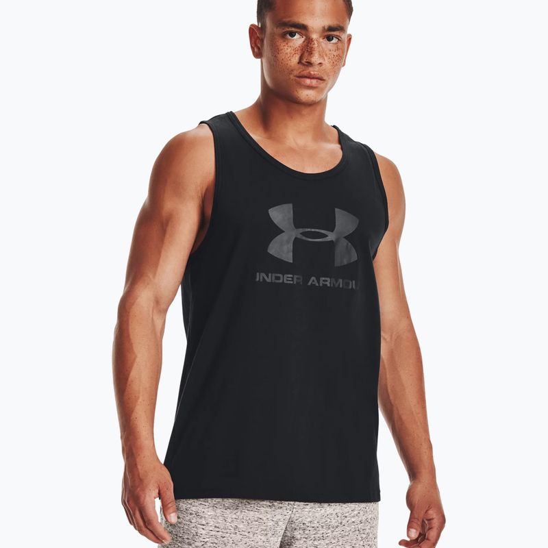 Pánské sportovní tílko Under Armour Sportstyle Logo Tank černé 1329589 3