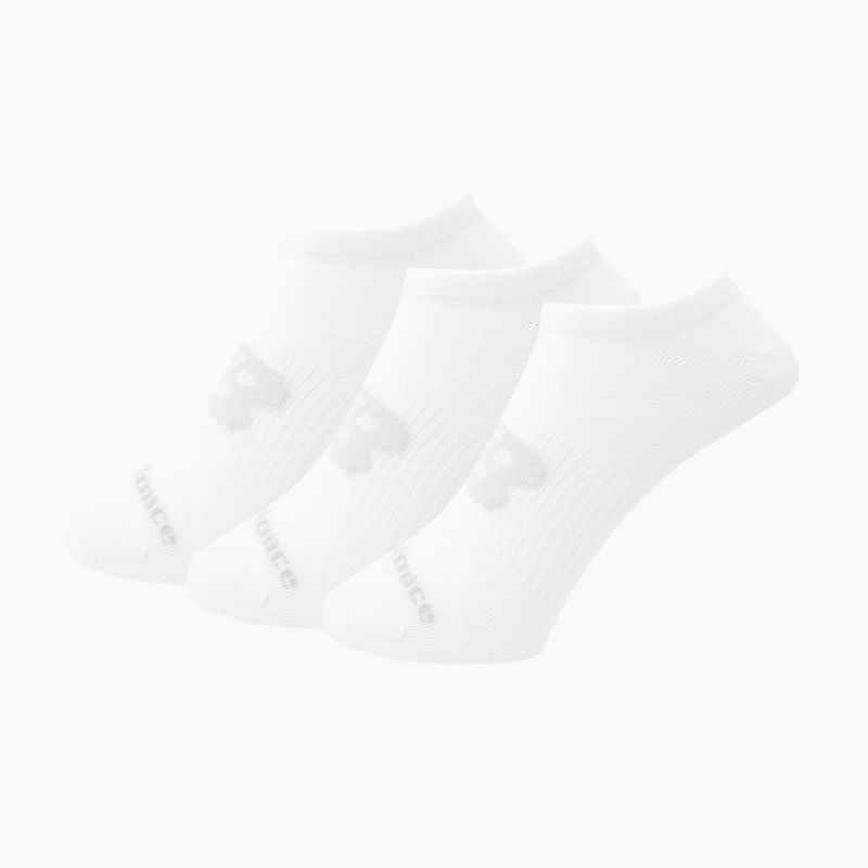 New Balance Flat Knit No Show ponožky 3 páry bílé
