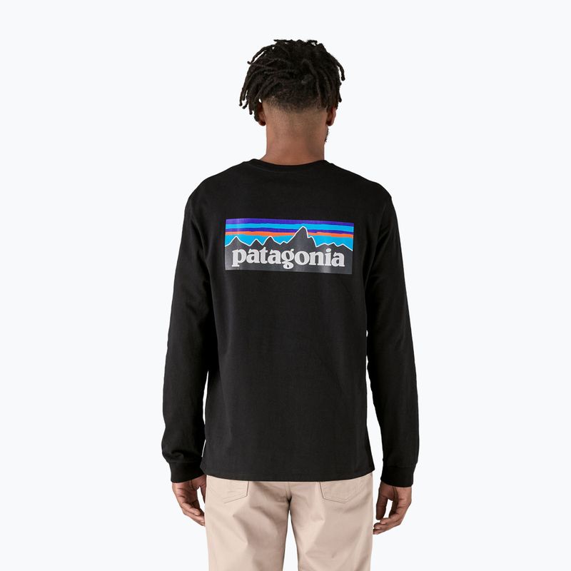 Pánské trekové tričko longsleeve Patagonia P-6 Logo Responsibili black 3