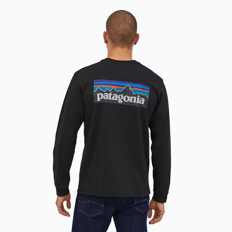 Pánské trekové tričko longsleeve Patagonia P-6 Logo Responsibili black 2