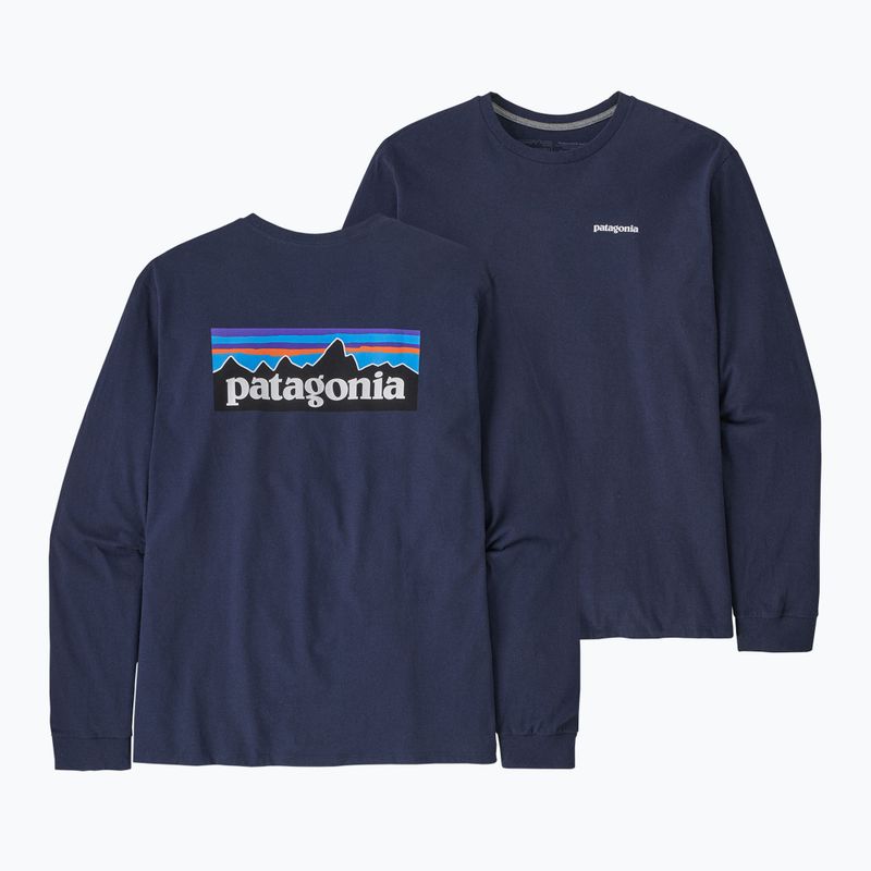 Pánské trekové tričko longsleeve Patagonia P-6 Logo Responsibili classic navy 3