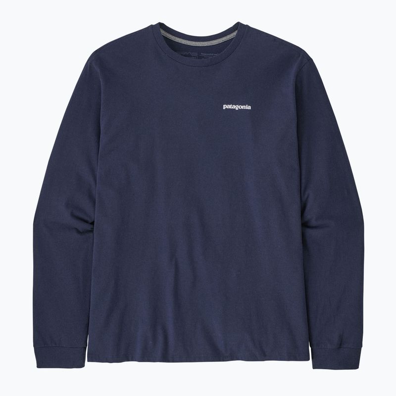 Pánské trekové tričko longsleeve Patagonia P-6 Logo Responsibili classic navy 4