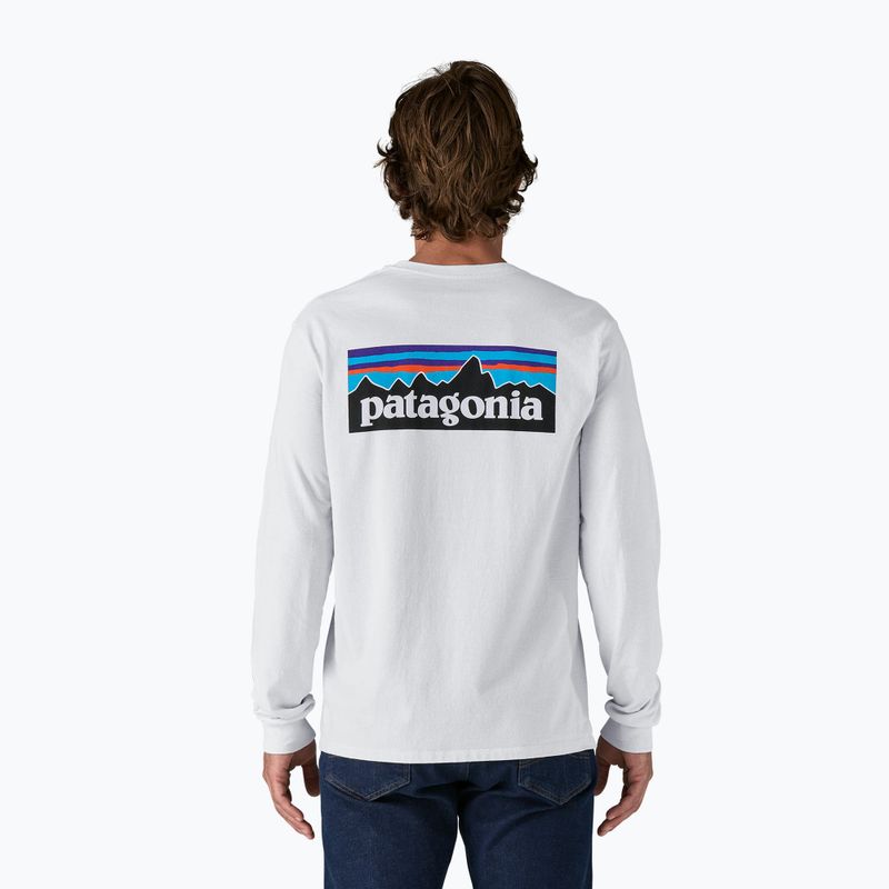 Pánské tričko Patagonia P-6 Logo Responsibili Longsleeve white 2