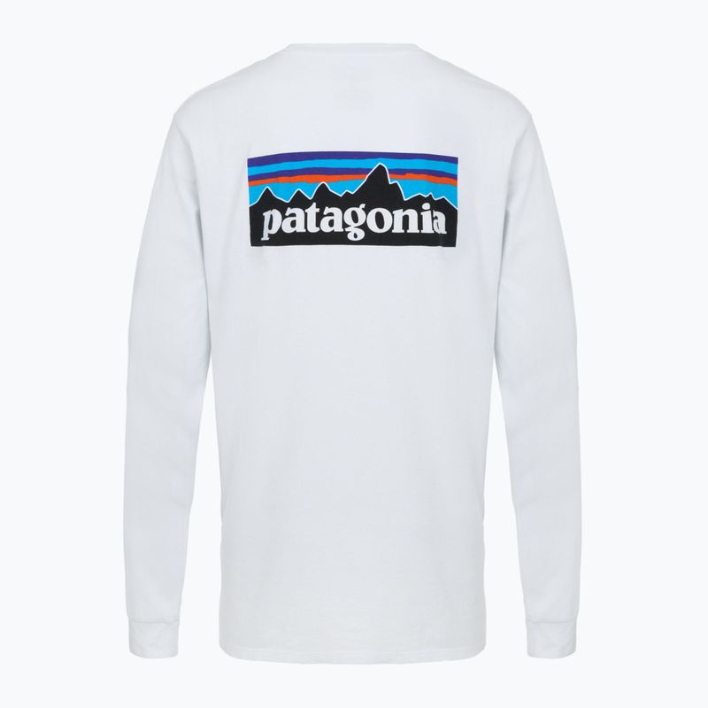Pánské tričko Patagonia P-6 Logo Responsibili Longsleeve white 2