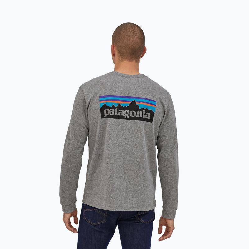 Pánské tričko Longsleeve Patagonia P-6 Logo Responsibili gravel heather 2