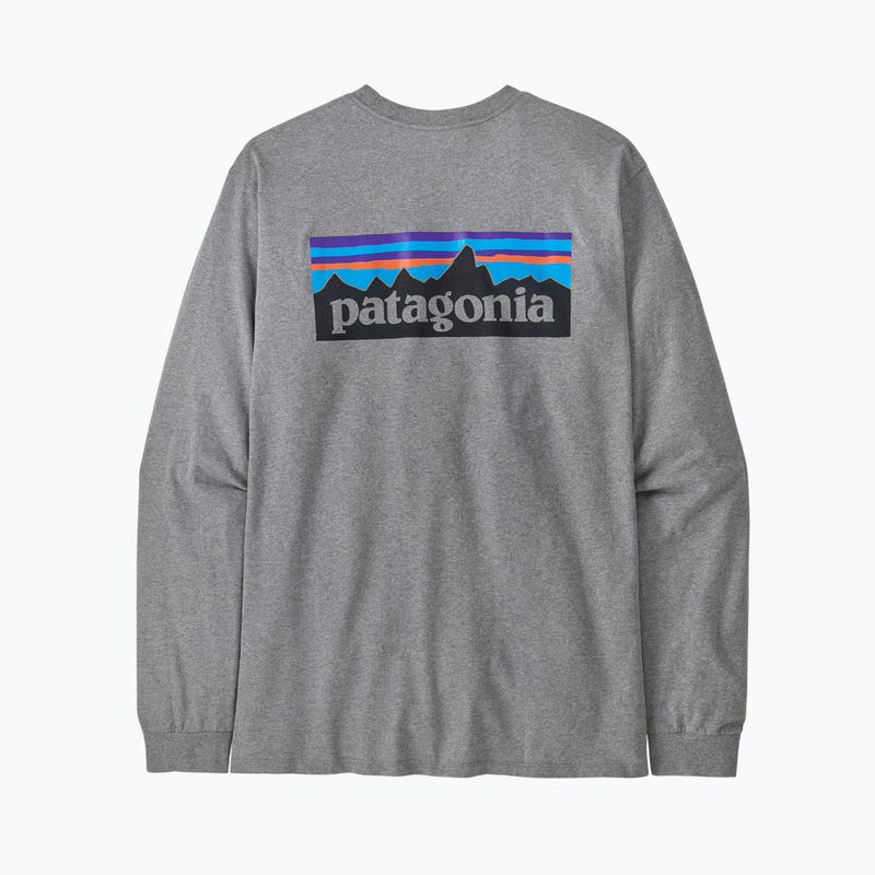 Pánské tričko Longsleeve Patagonia P-6 Logo Responsibili gravel heather 4
