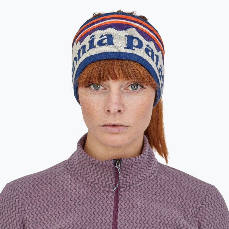 Dámská čelenka  Patagonia Powder Town fitz roy sunrise knit/birch white 2