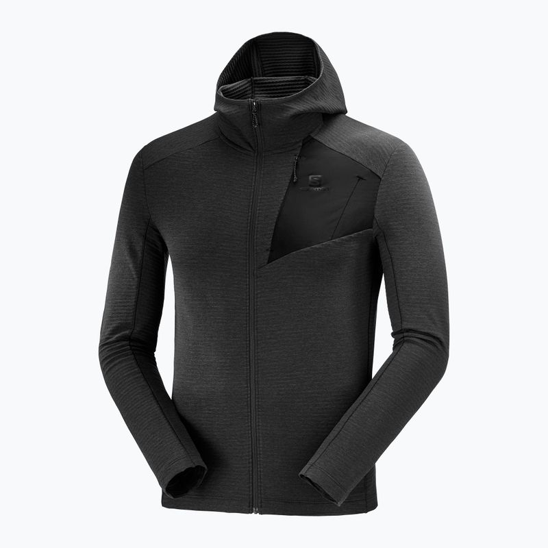 Pánská fleece mikina Salomon Outline FZ Hoodie černá LC1368300
