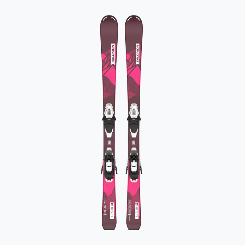 Dětské sjezdové lyže Salomon Lux Jr S + C5 bordeau/pink 6