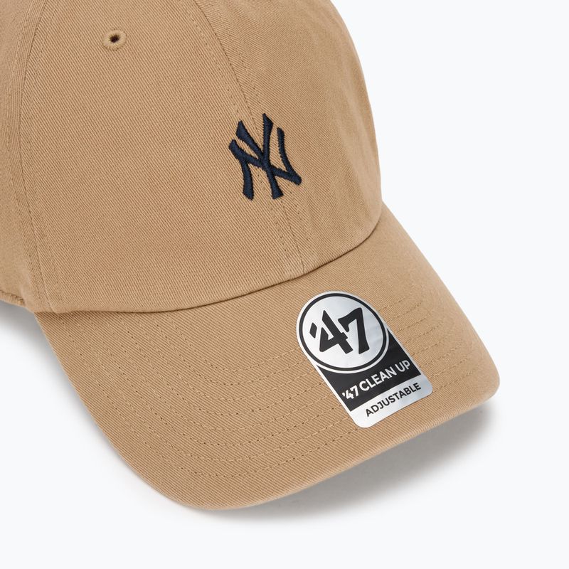 Kšiltovka 47 Brand MLB New York Yankees Base Runner CLEAN UP khaki 3