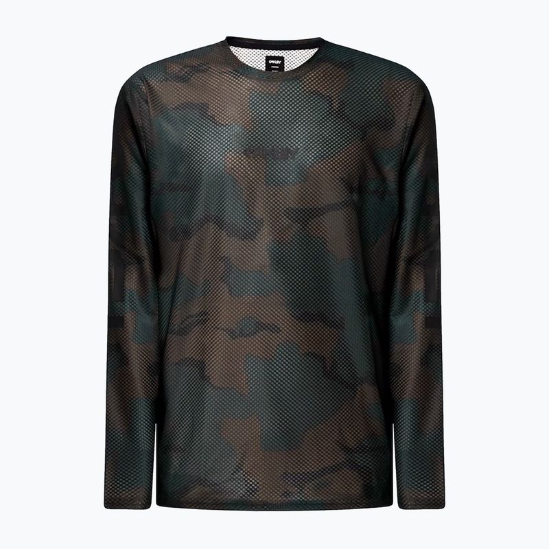 Pánský cyklistický dres Oakley Ride Free LS šedo-zelená FOA404505 8