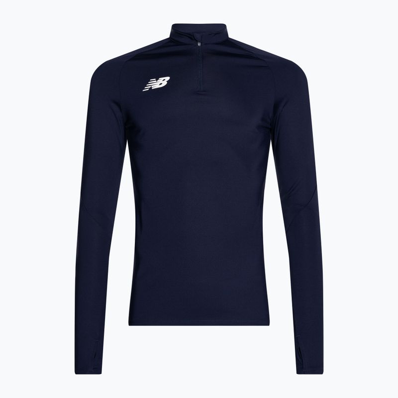 Pánská fotbalová mikina New Balance Training 1/4 Zip Knitted tmavě modrá NBEMT9035