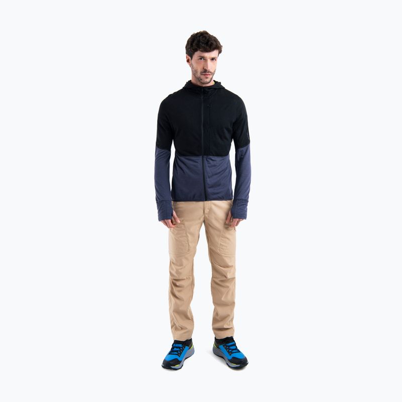 Pánská trekingová mikina icebreaker Merino 200 Realfleece™ Descender black/graphite/cb 2